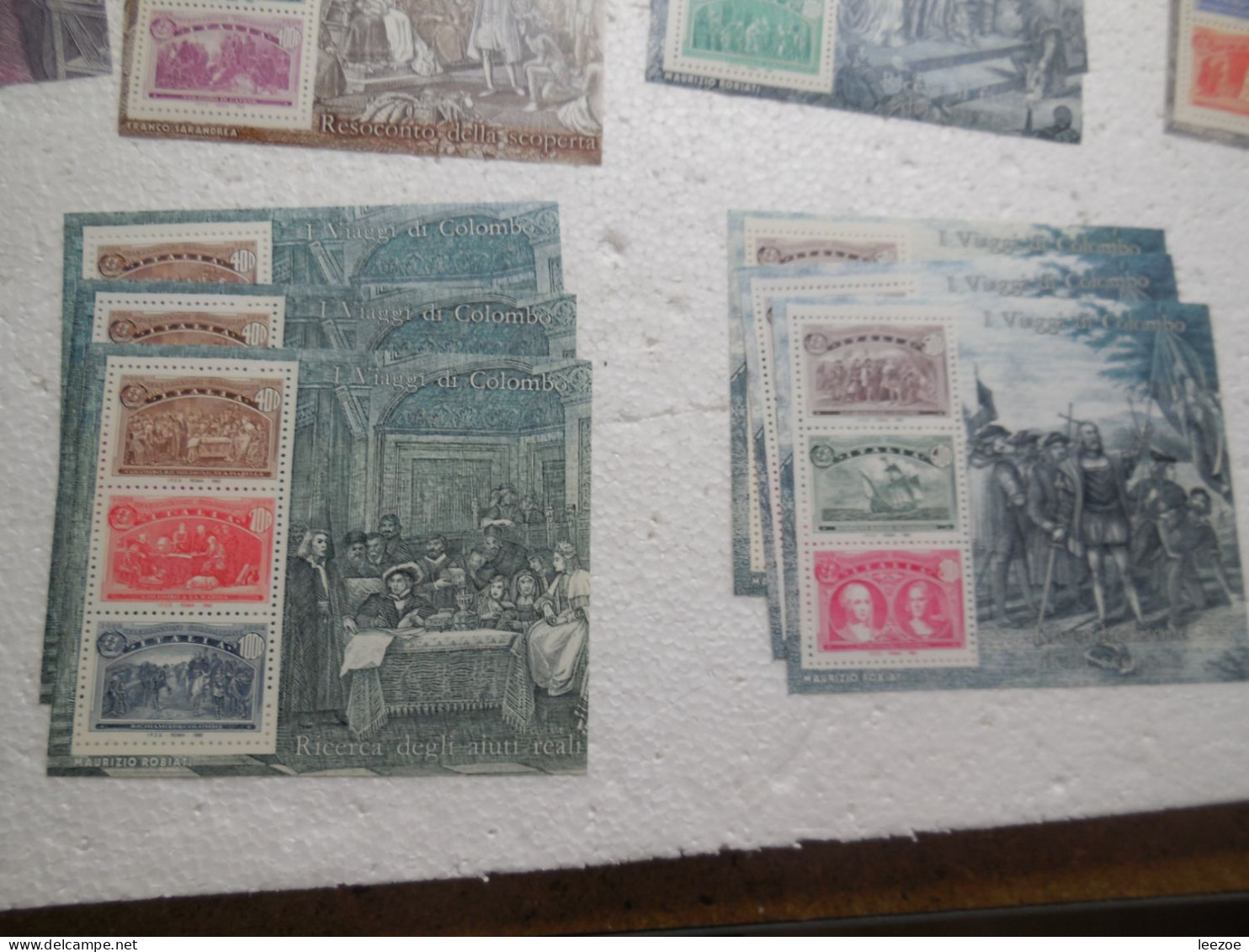 STAMP ITALIA, lot TIMBRES ITALIEN avec feuillet Colombo ...ref N5/40/8