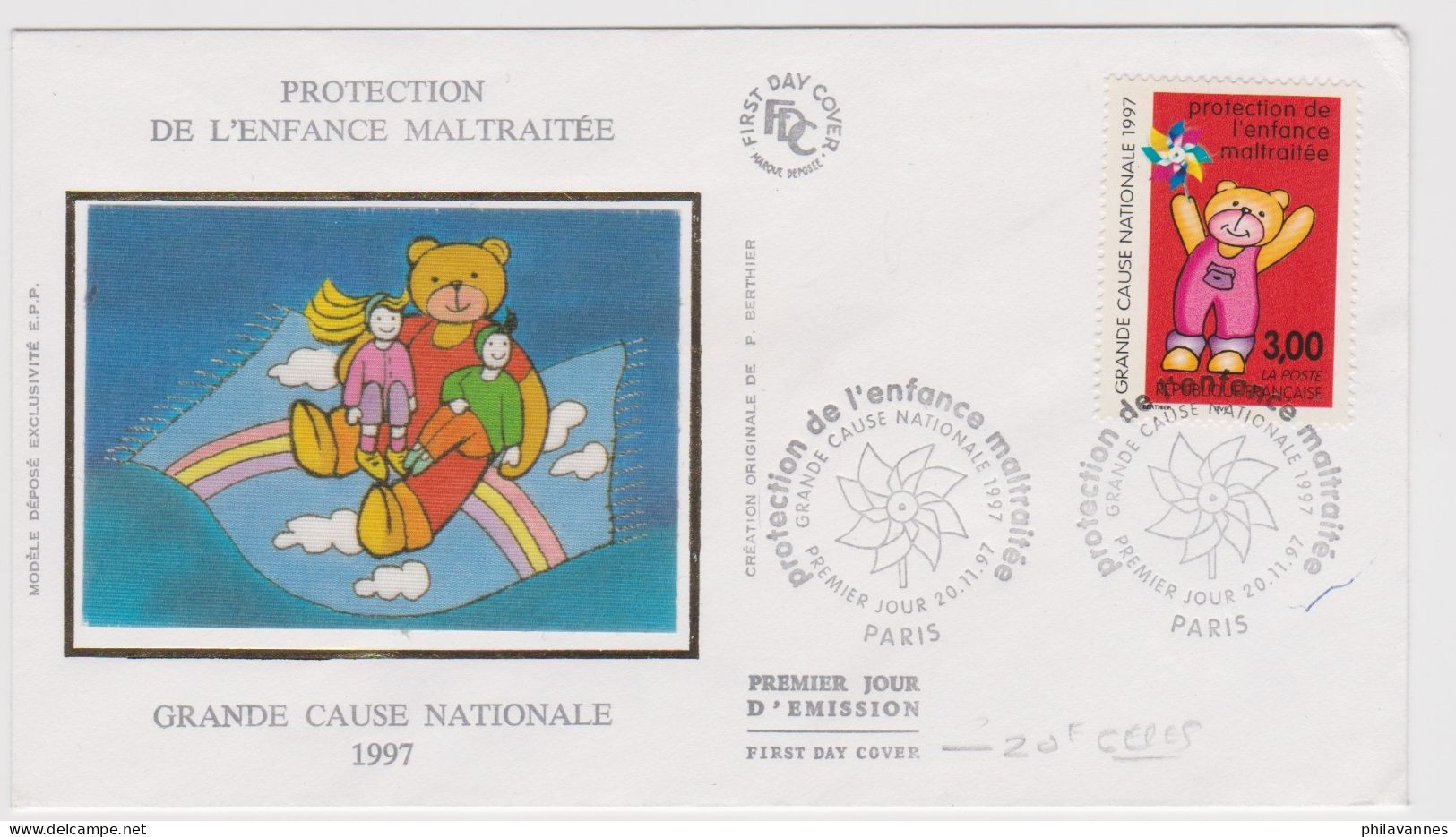 Paris, 1997, N°3124, ProtectionEnfance Maltraitée ,  ( SN24/79/25.2) - 1990-1999