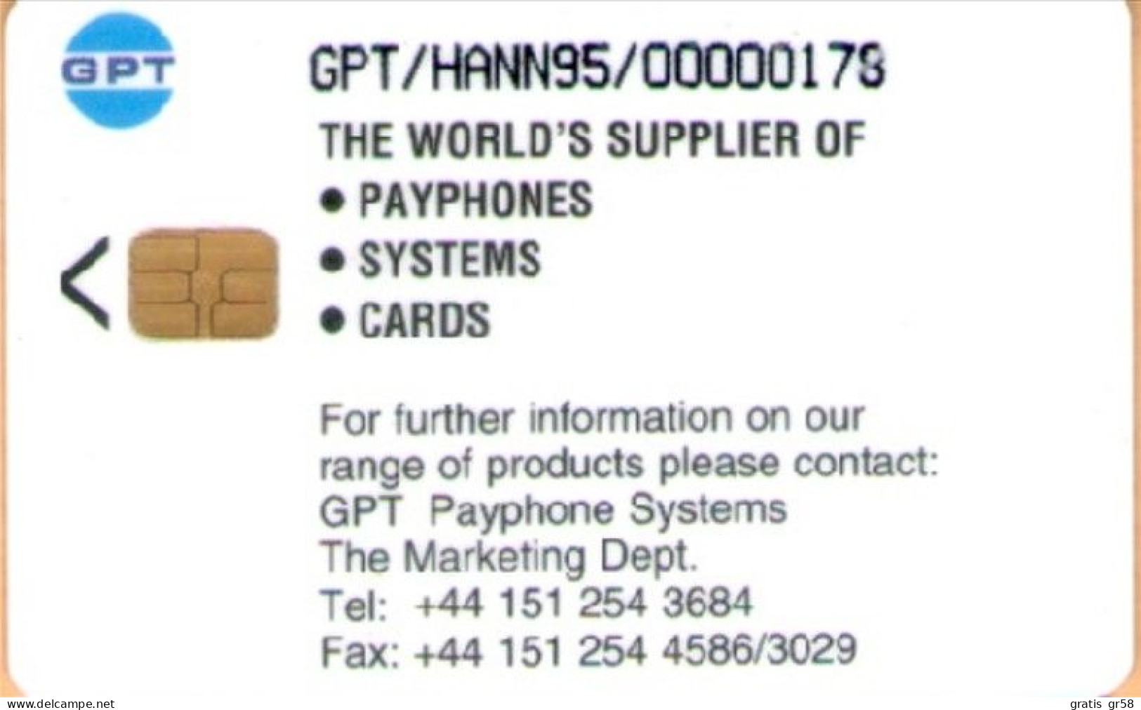 United Kingdom - GPT050, Hannover '95, GPT/HANN/0000178, 100 Units, Partially Mint - [ 8] Companies Issues