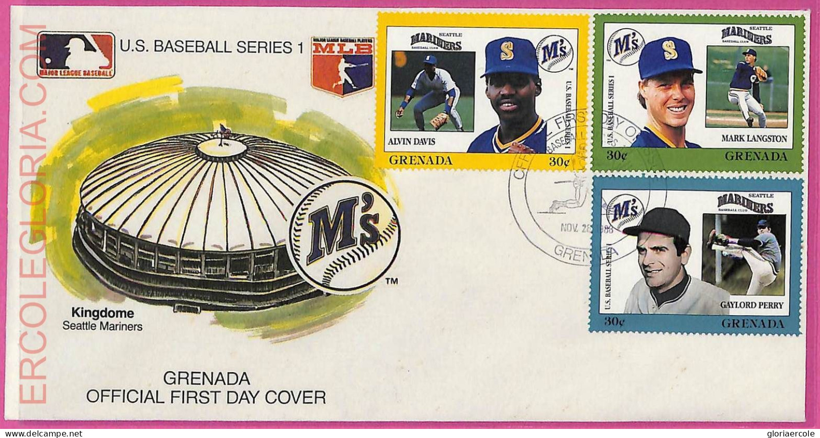 Ag1573 - GRENADA - Postal History - FDC COVER - 1988 BASEBALL - Baseball