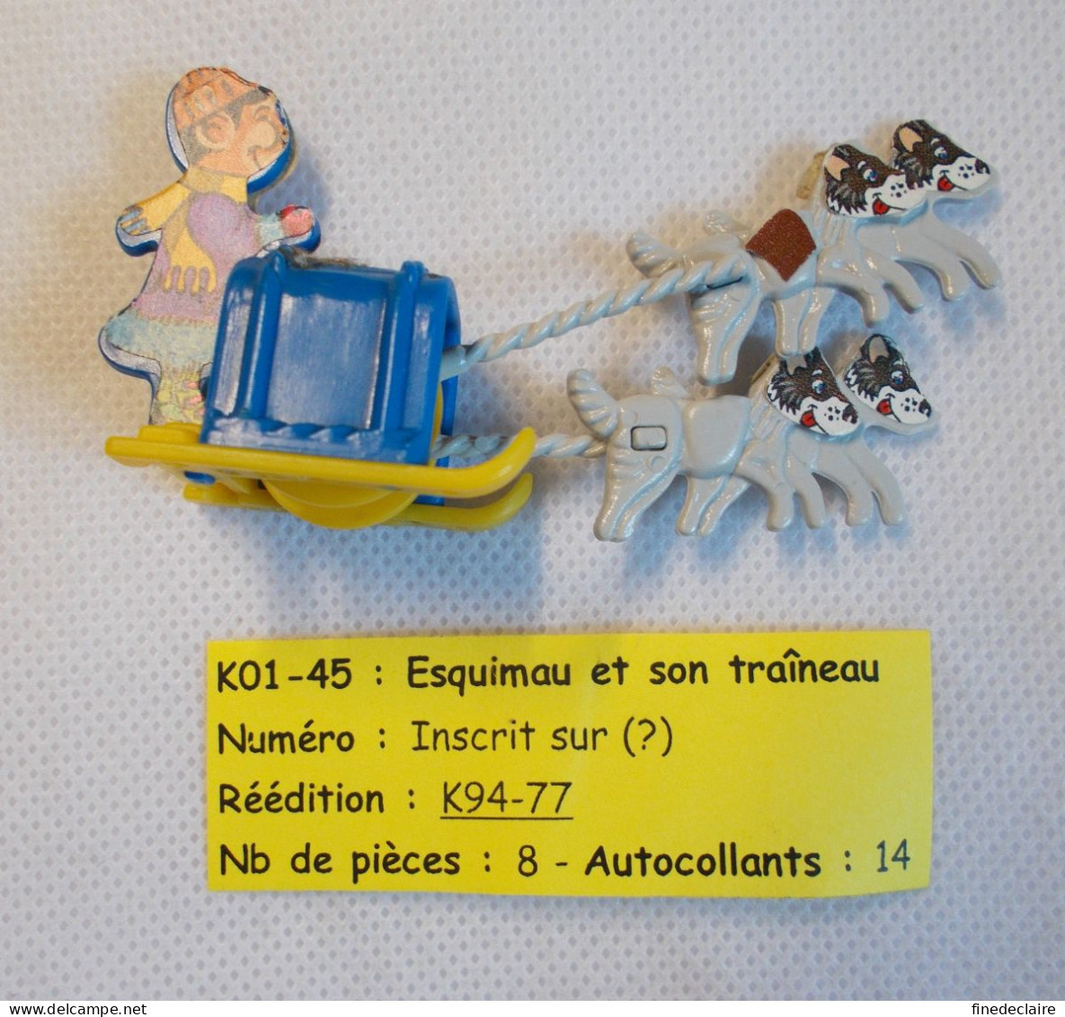 Kinder - Esquimau Et Son Traîneau - K01- 45 - Sans BPZ - Montables