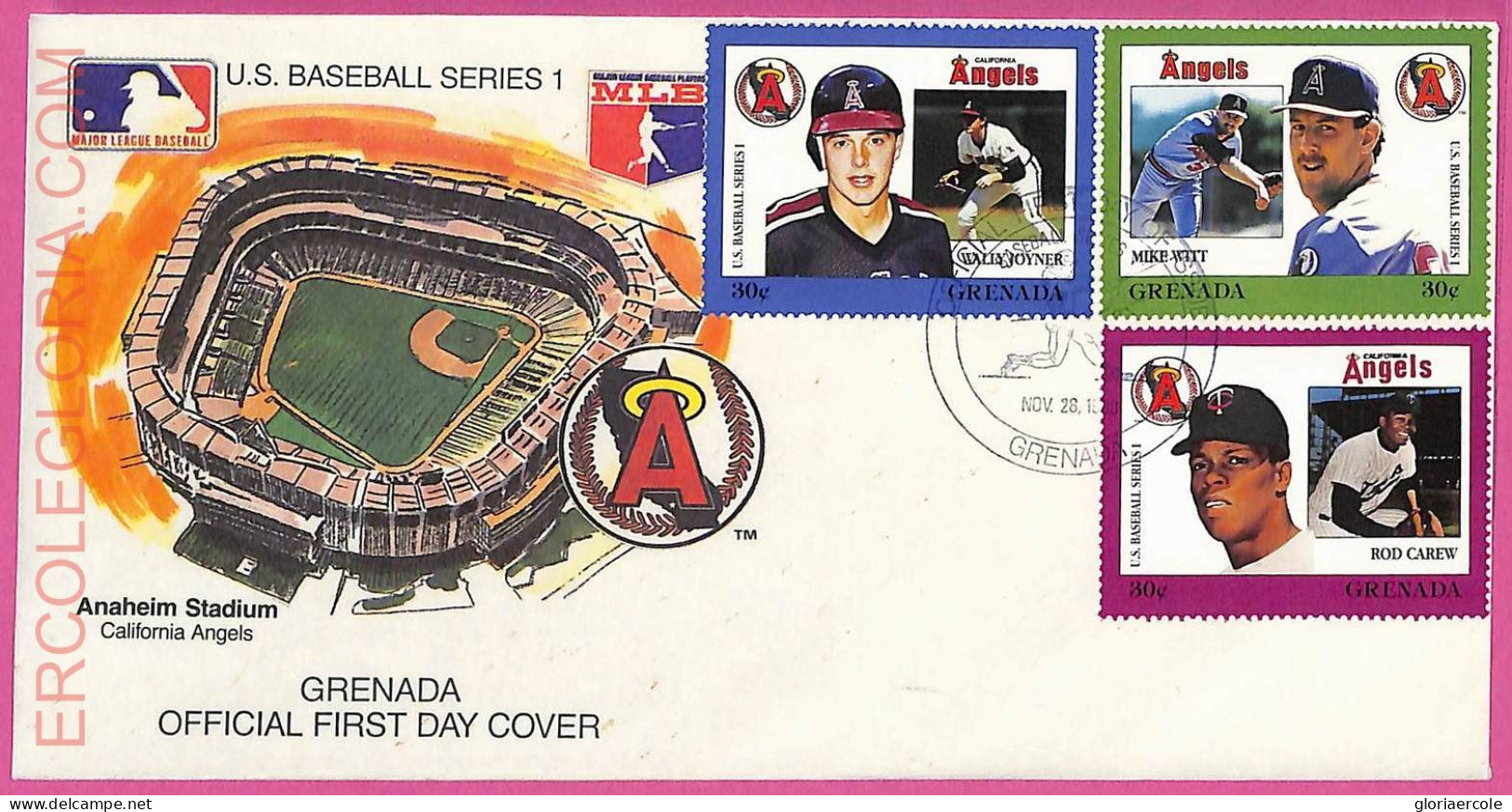Ag1576 - GRENADA - Postal History - FDC COVER - 1988 BASEBALL - Baseball
