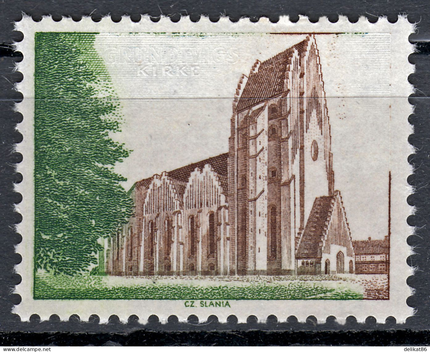 Probedruck Test Stamp Specimen Prøve Grundtvig Kirke Slania 1968 - Ensayos & Reimpresiones