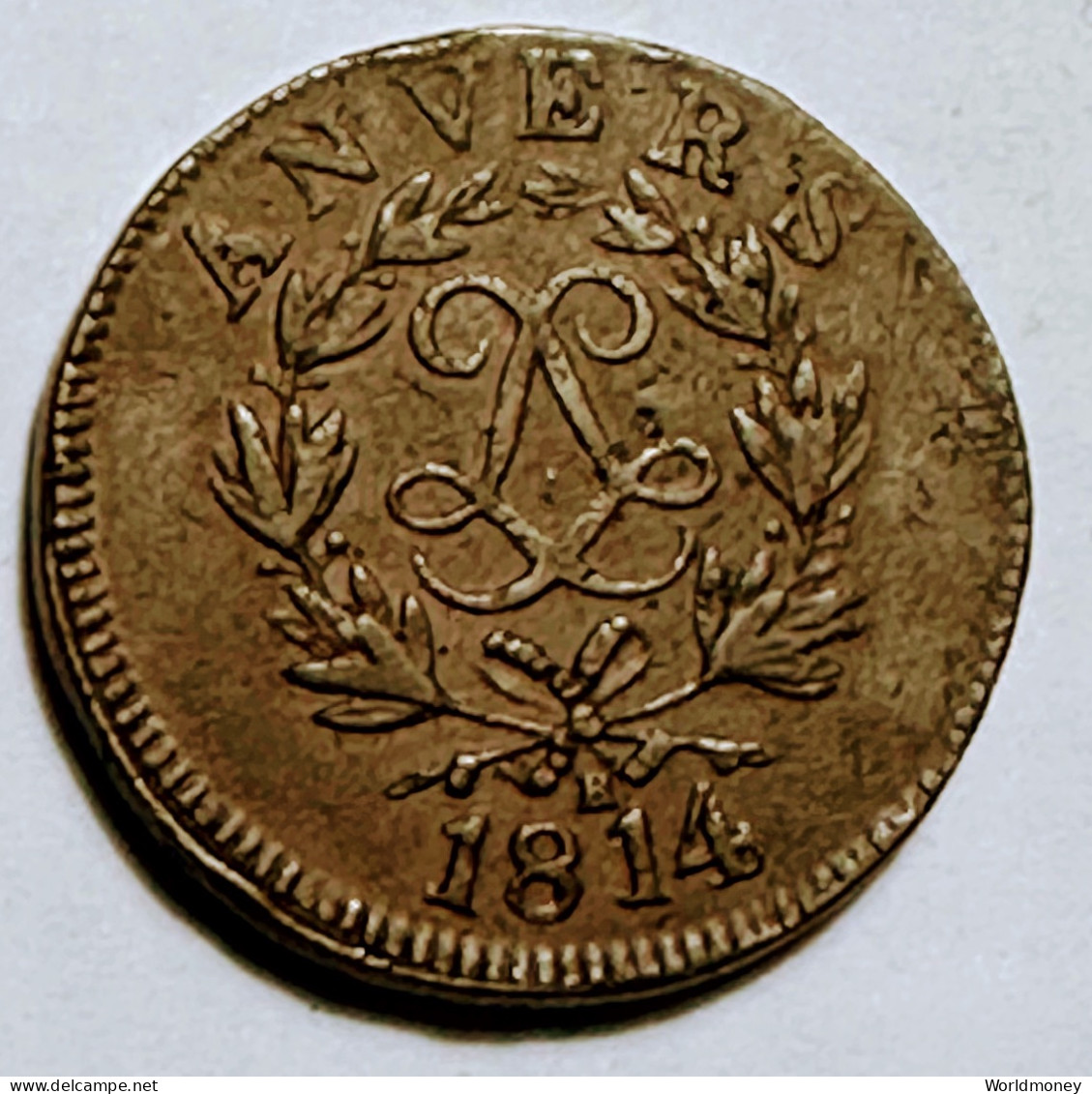 Belgium Antwerp - Anvers 10 Centimes 1814 (R)  Louis XVIII Antwerp  Siege Coinage - 1790 Vereinigte Belgische Staaten