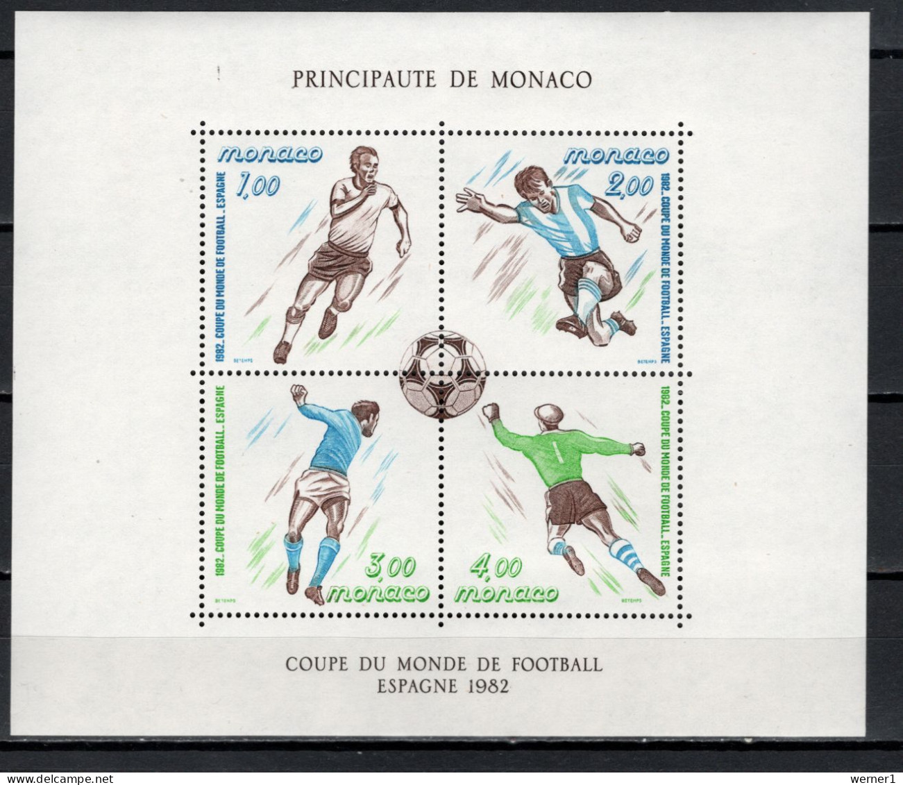 Monaco 1982 Football Soccer World Cup S/s MNH - 1982 – Spain