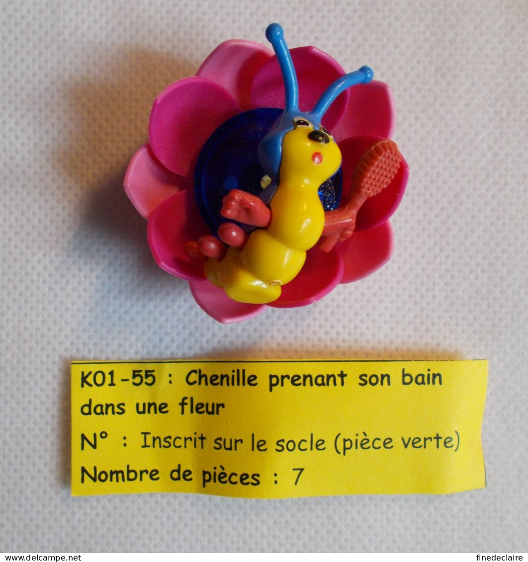 Kinder - Chenille Prenant Son Bain Dans Une Fleur - K01- 55 - Sans BPZ - Inzetting