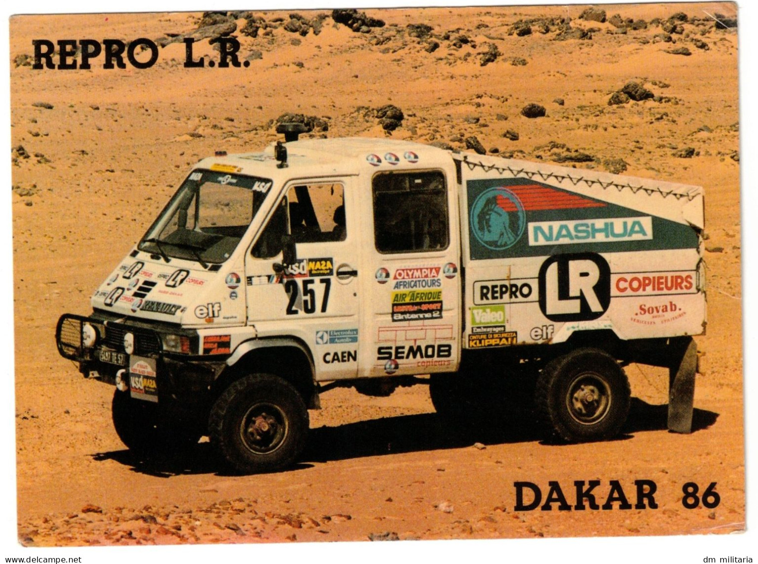 BELLE CARTE : RENAULT B90 4×4 NASHUBA - PARIS-DAKAR 1986 - IMMATRICULÉ 57 - MOSELLE - Rallye