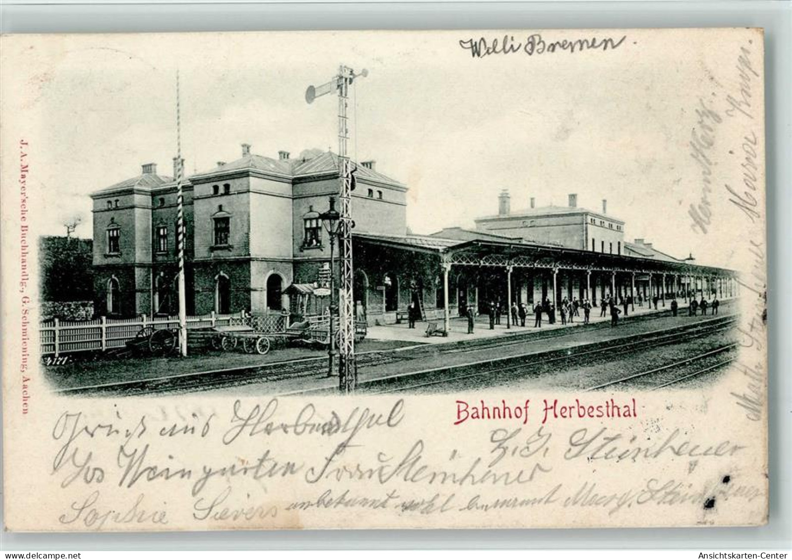 13014207 - Bahnhoefe Europa Herbesthal  - Elsass  1900 AK - Stazioni Con Treni