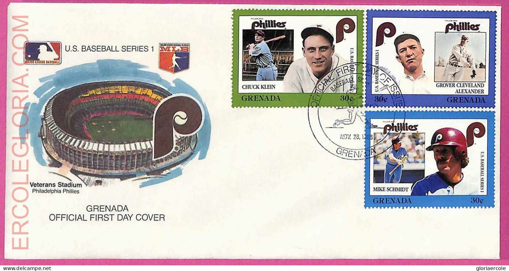 Ag1583 - GRENADA - Postal History - FDC COVER - 1988 BASEBALL - Base-Ball