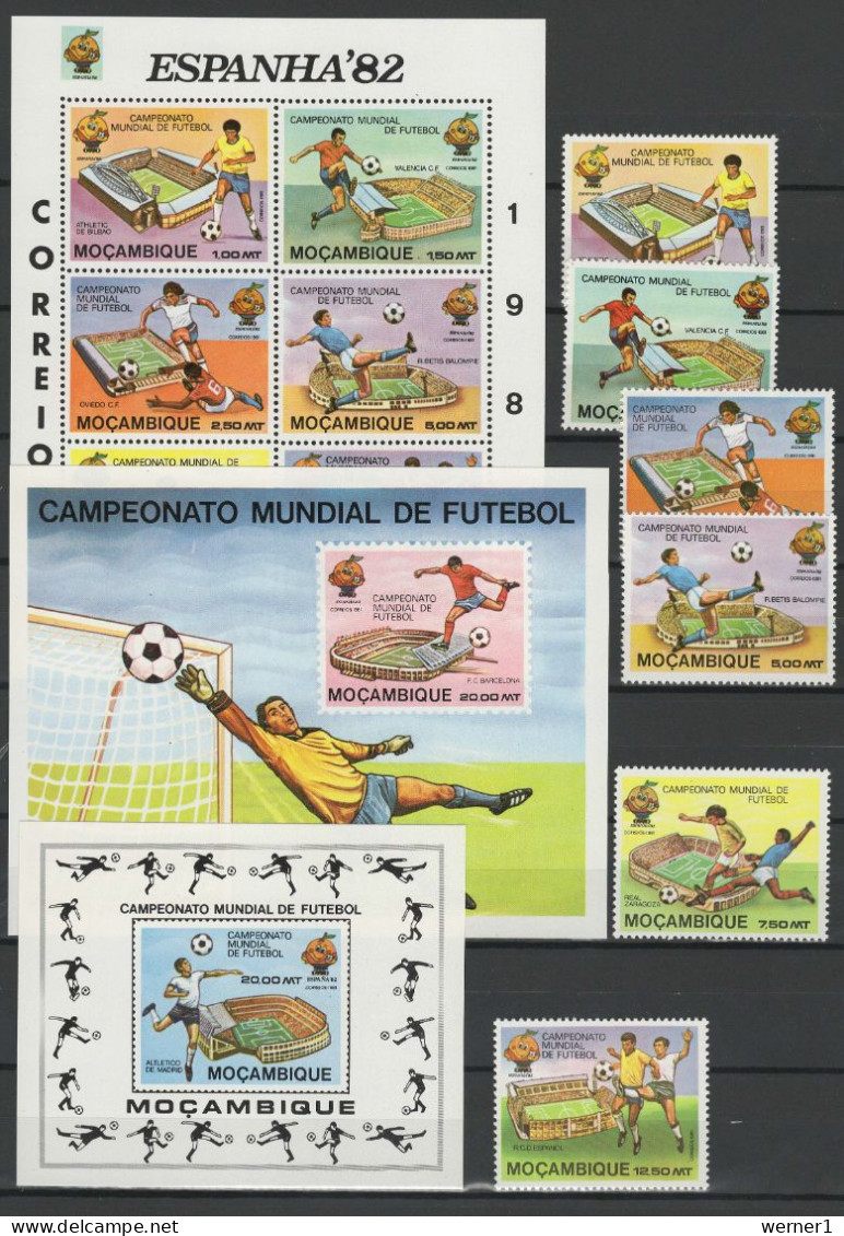 Mocambique 1981 Football Soccer World Cup Set Of 6 + 3 S/s MNH - 1982 – Espagne