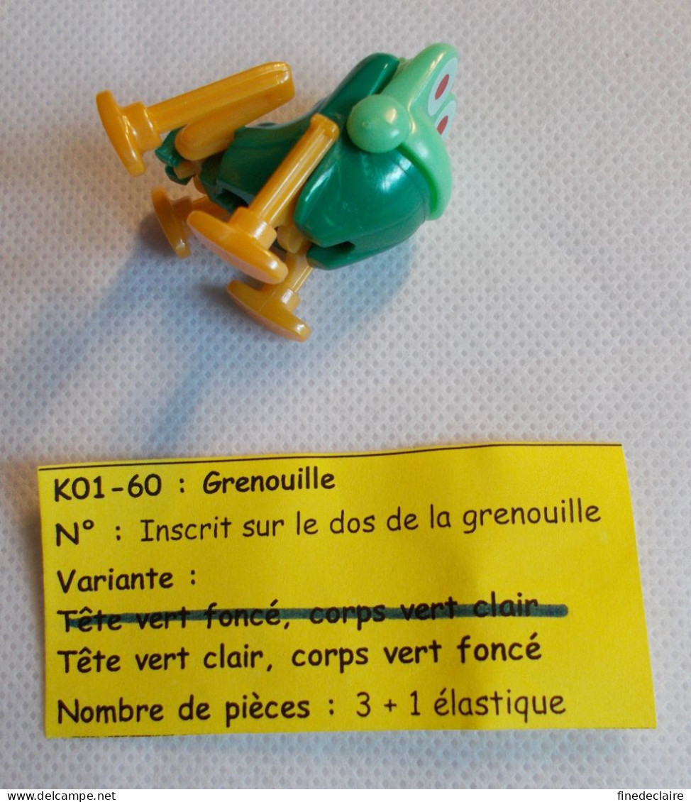 Kinder - Grenouille Tête Vert Clair, Corps Vert Foncé - K01- 60 - Sans BPZ - Inzetting