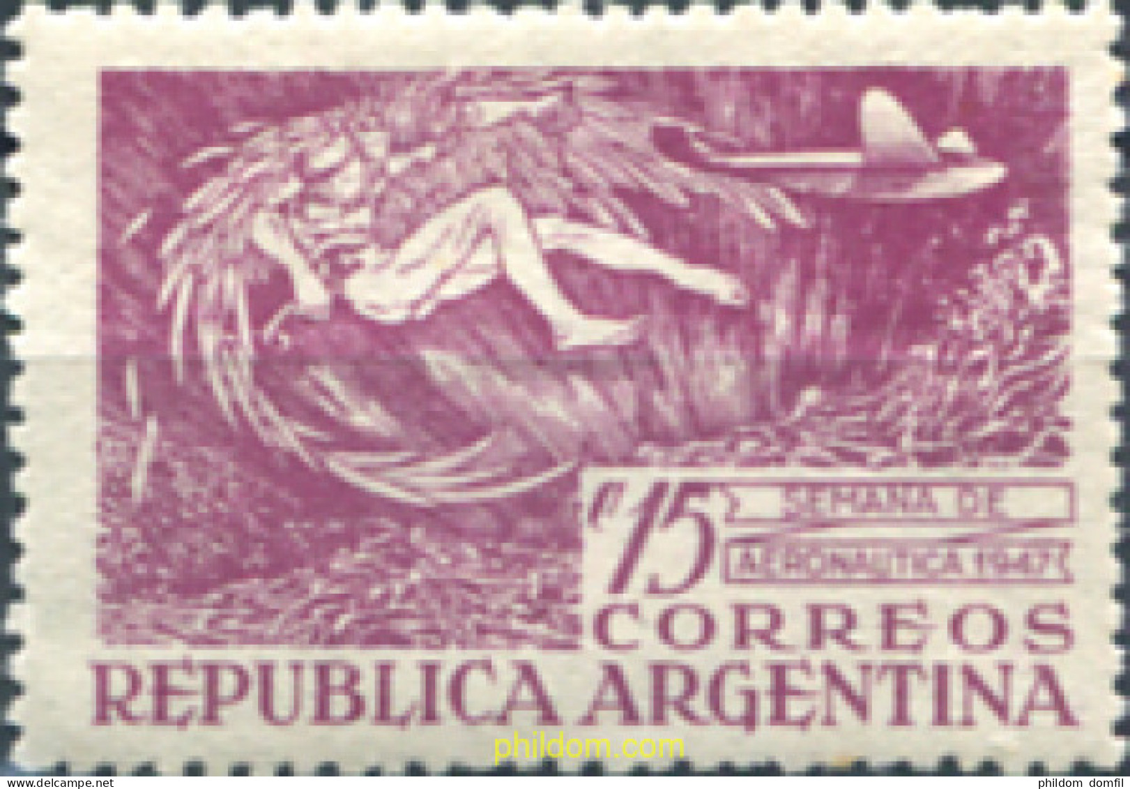 640688 HINGED ARGENTINA 1947 SEMANA DE LA AERONAUTICA - Ungebraucht