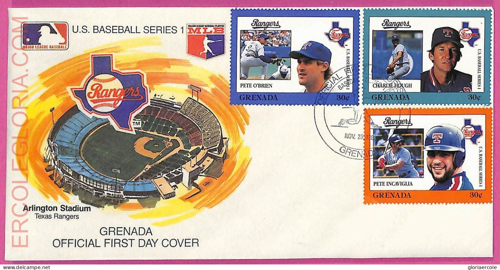 Ag1586 - GRENADA - Postal History - FDC COVER - 1988 BASEBALL - Base-Ball