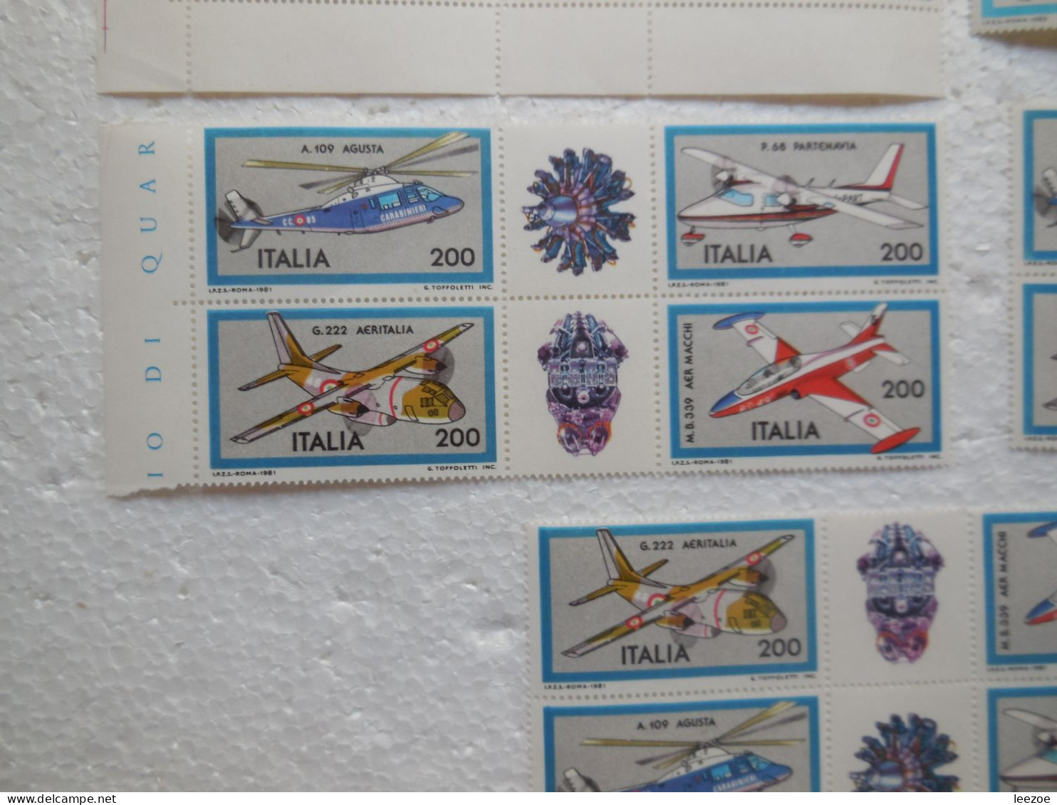 STAMP ITALIA, lot TIMBRES ITALIEN, timbres AVIONS A REACTIONS -- HELICOPTERES -- ENGINS VOLANTS..  ...ref N5/40/8