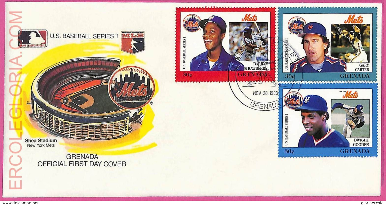 Ag1587 - GRENADA - Postal History - FDC COVER - 1988 BASEBALL - Baseball