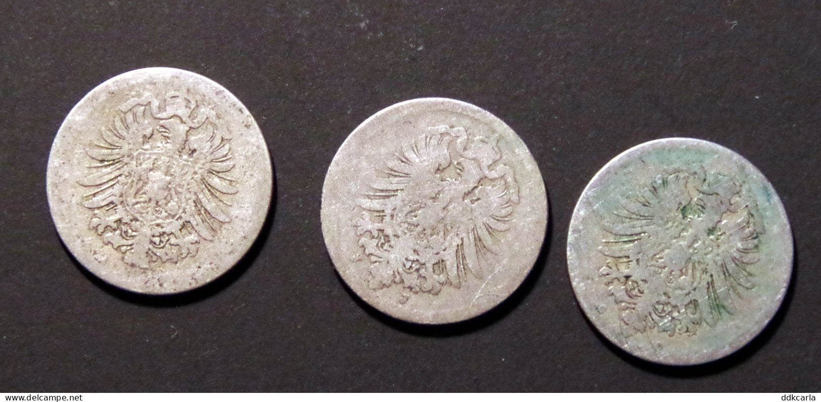 3x 10 Pfennig 1875 A/C/J Deutsches Reich Kleine Adler - 10 Pfennig