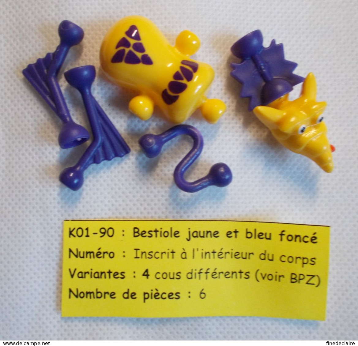 Kinder - Bestiole Jaune Et Bleu Foncé - K01- 90 - Sans BPZ - Steckfiguren