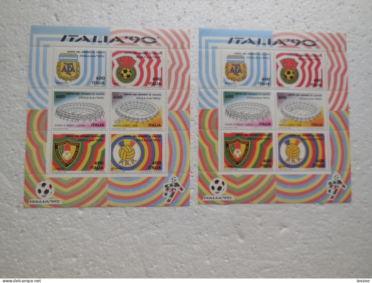 STAMP ITALIA, lot TIMBRES ITALIEN, timbres FOOT ITALIA 90.  ...ref N5/40/8