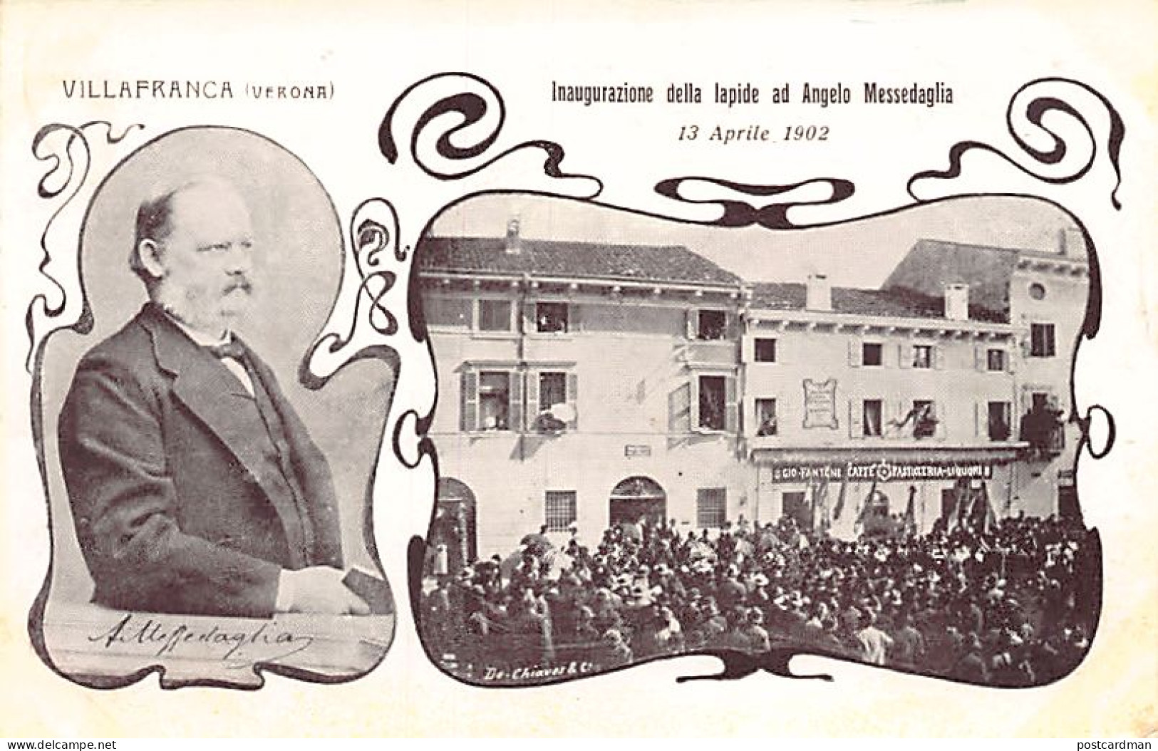 VILLAFRANCA DI VERONA (VR) Inaugurazione Della Lapide Ad Angelo Messedaglia, 13 Aprile 1902 - Autres & Non Classés
