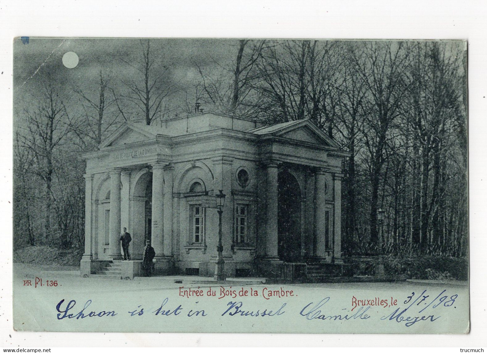 451 - BRUXELLES - Entrée Du Bois De La Cambre * Carte Dite "à La Lune" *1898* - Foreste, Parchi, Giardini