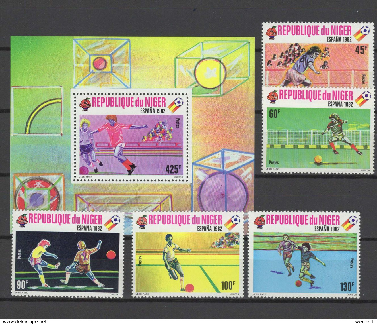 Niger 1980 Football Soccer World Cup Set Of 5 + S/s MNH - 1982 – Espagne