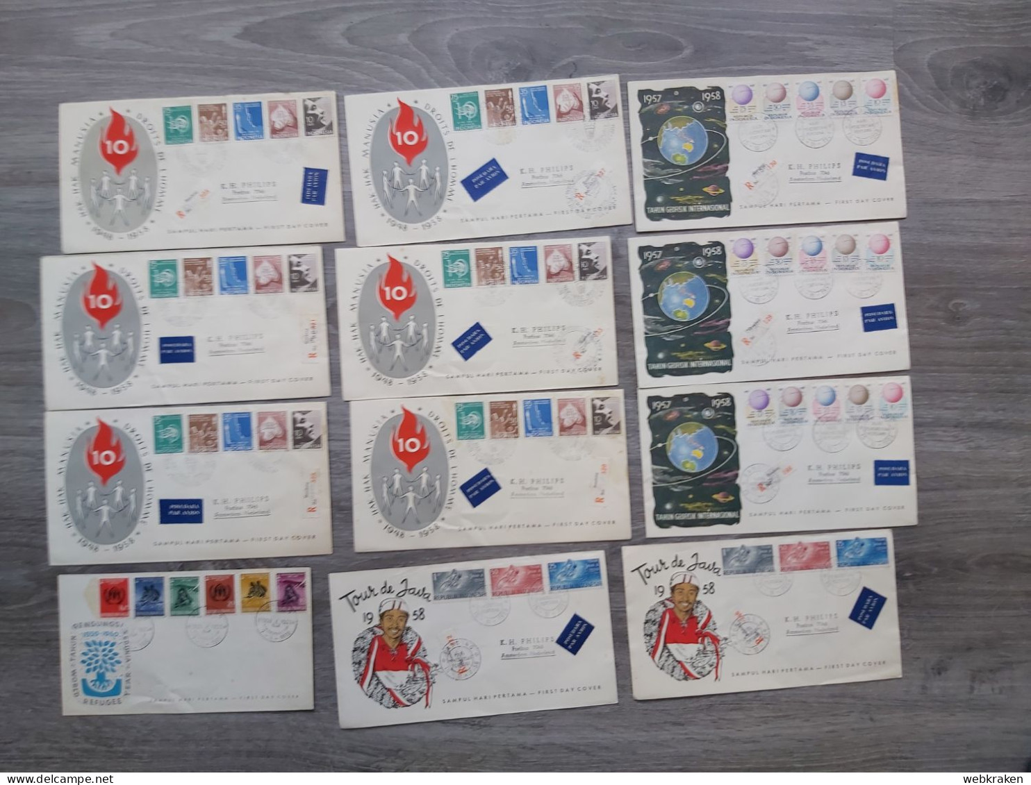 F.D.C. FDC FIRST DAY COVER LOT INDONESIA JAVA BANDUNG FOR STUDY - Indonesia