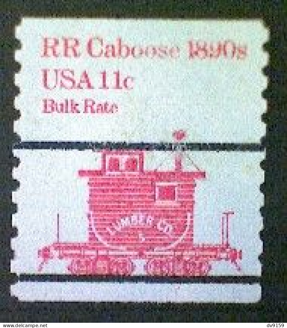 United States, Scott #1905a, Used(o), 1984 Coil, Transportation Series: Caboose Of 1890s, 11¢, Red - Gebraucht