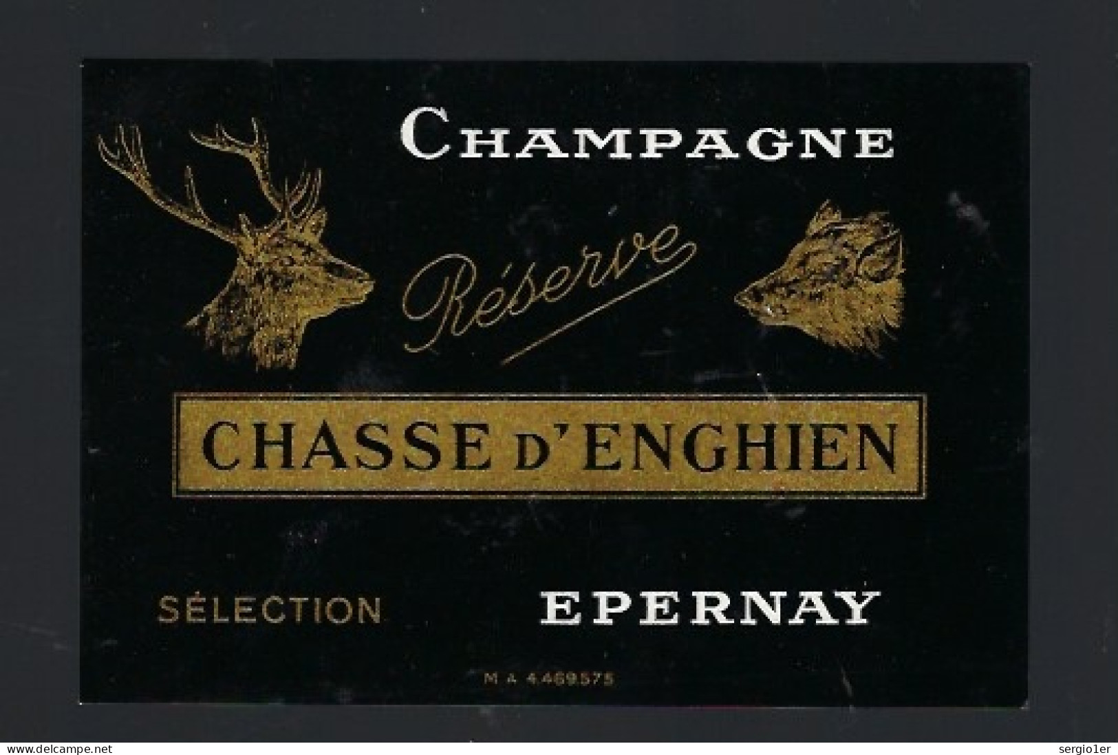 Etiquette Champagne  Selection Réserve Chasse D'Enghien  Epernay Marne 51 " Sanglier, Cerf" - Champagne