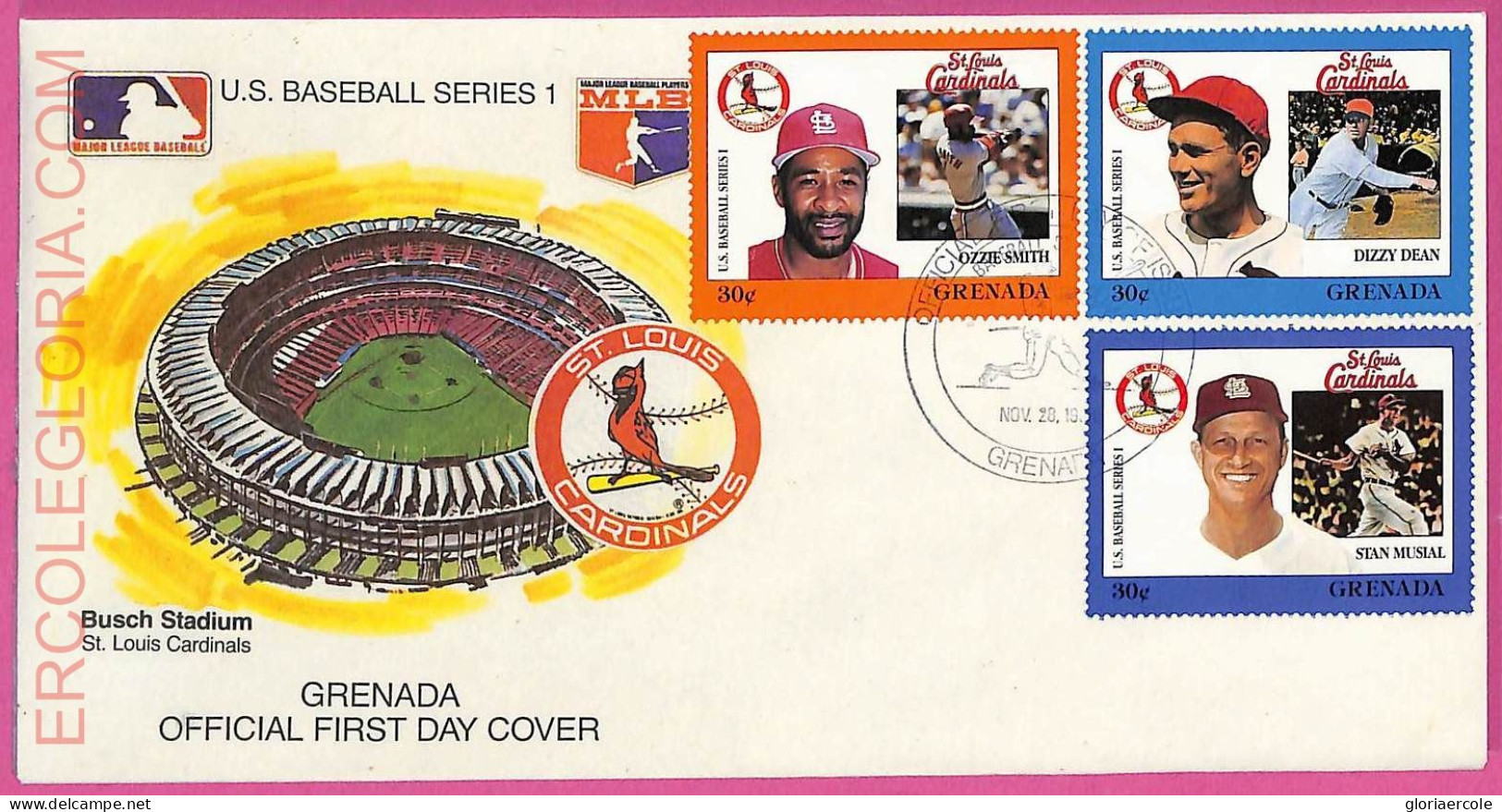 Ag1595 - GRENADA - Postal History - FDC COVER - 1988 BASEBALL - Base-Ball