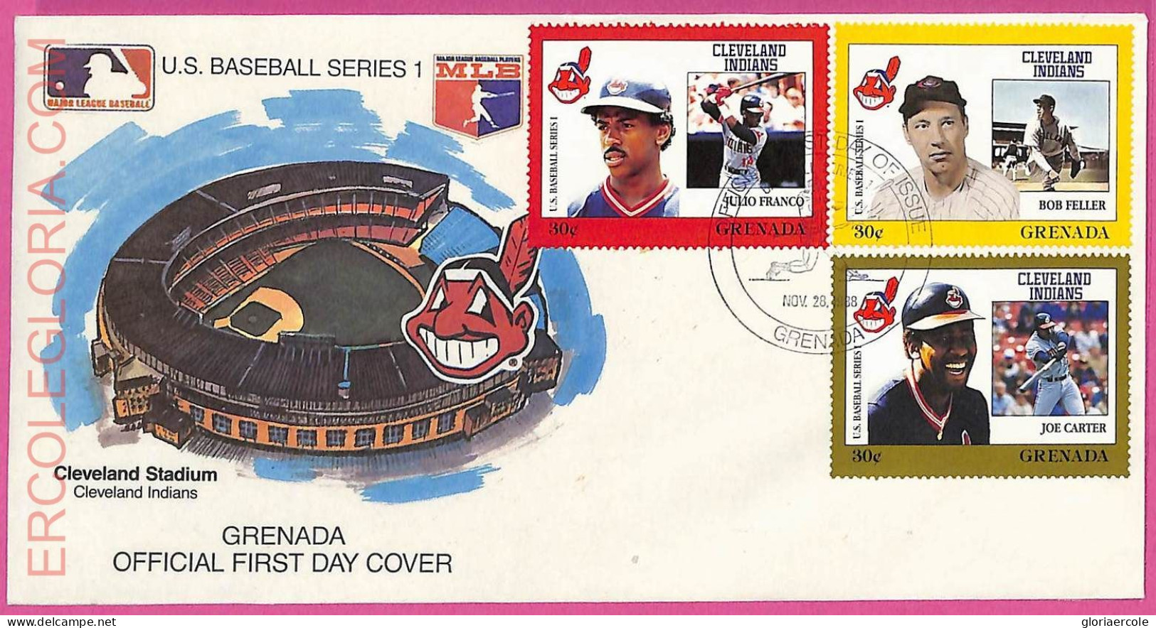 Ag1597 - GRENADA - Postal History - FDC COVER - 1988 BASEBALL - Base-Ball