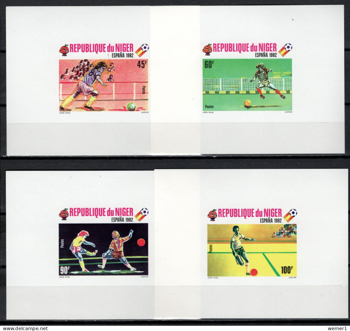 Niger 1980 Football Soccer World Cup 4 S/s Imperf. MNH -scarce- - 1982 – Espagne