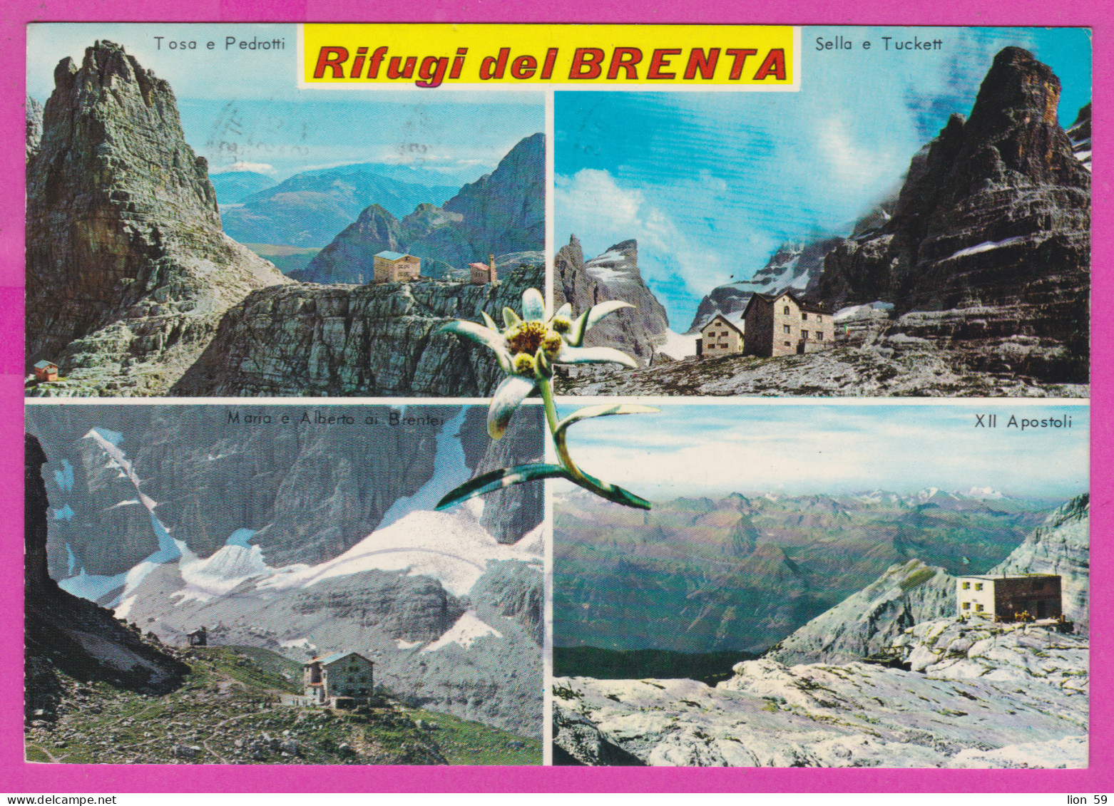 293843 / Italy - DOLOMITI DI BRENTA (Trentino) Mountain Range PC 1982 USED - 200 L Castello Di Cerro Al Volturno ,Castle - 1981-90: Marcophilia