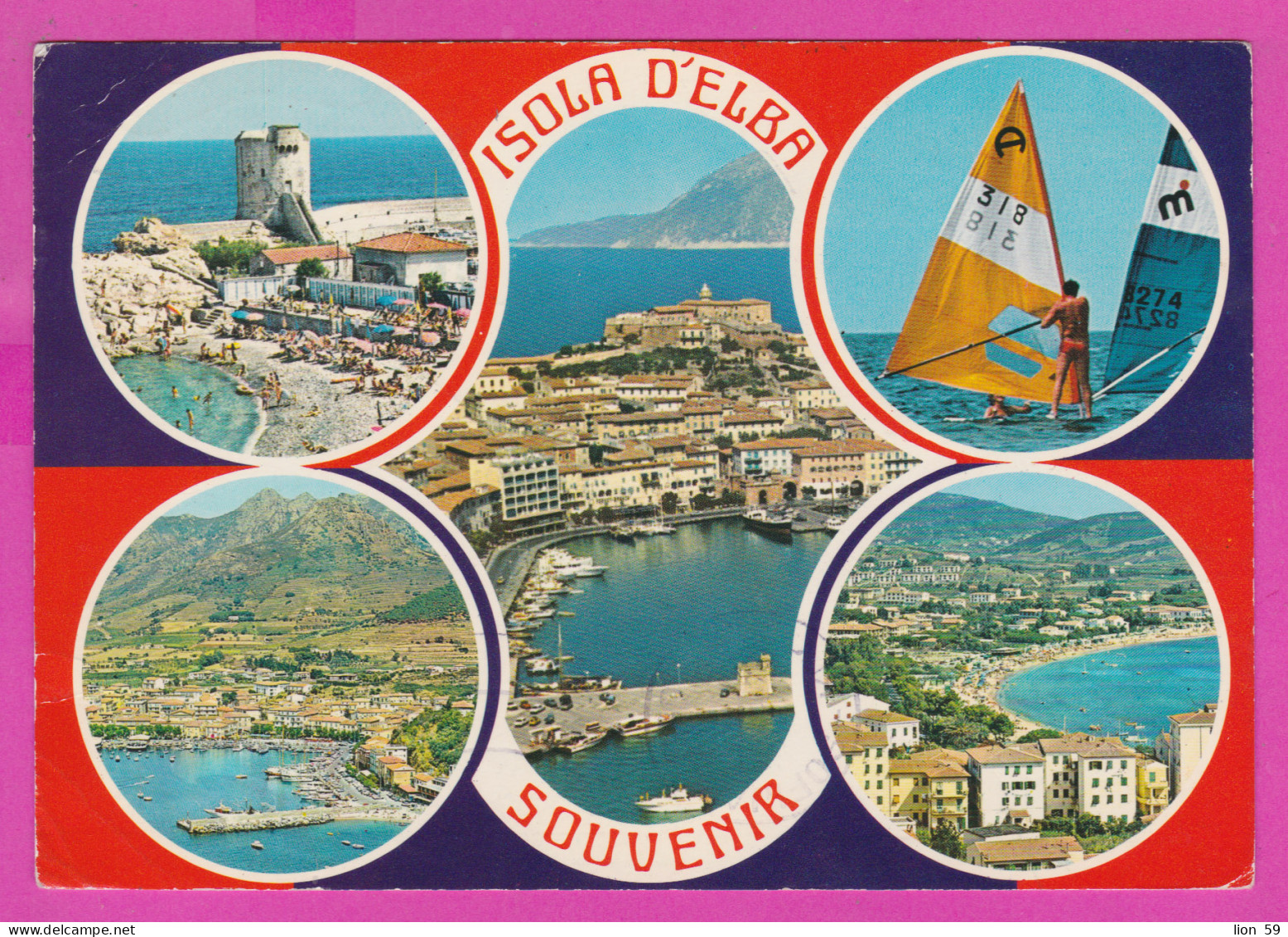 293846 / Italy - Isola D'Elba ,Elba Island Windsurfing PC 1983 Capoliveri USED - 300+200 L Castello Di Cerro Al Volturno - 1981-90: Storia Postale