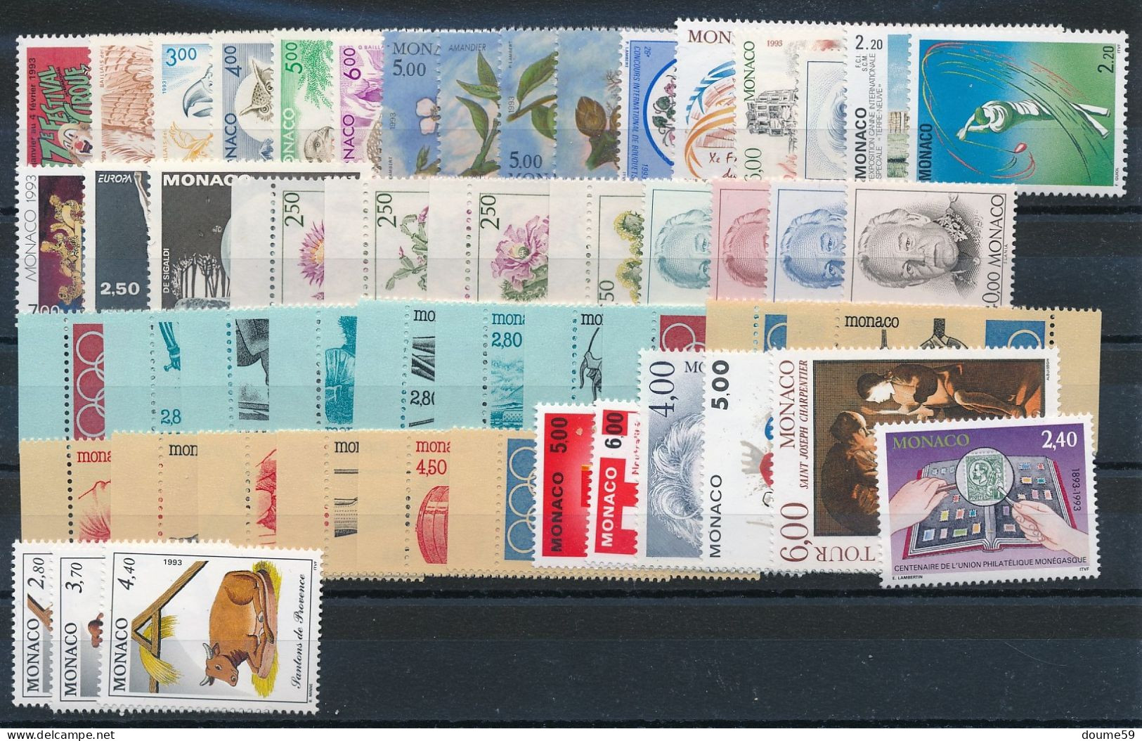 BD-429: MONACO:  Timbres De1993** N°1854/59-1864/1914 - Unused Stamps