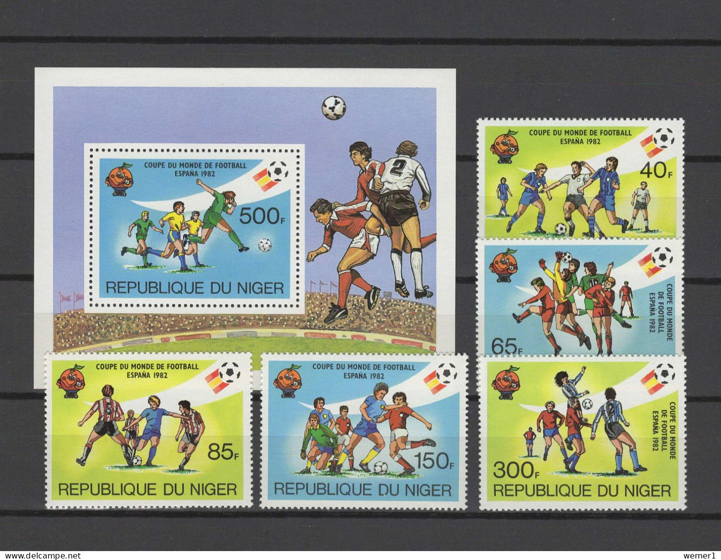 Niger 1981 Football Soccer World Cup Set Of 5 + S/s MNH - 1982 – Spain