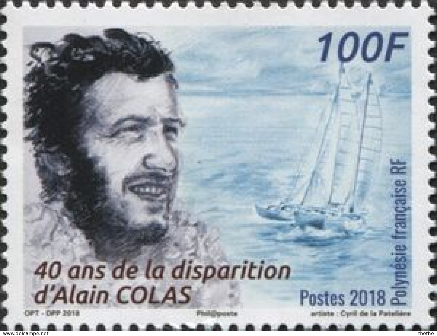 POLYNESIE - 40ème Anniversaire De La Mort D'Alain Colas - Unused Stamps