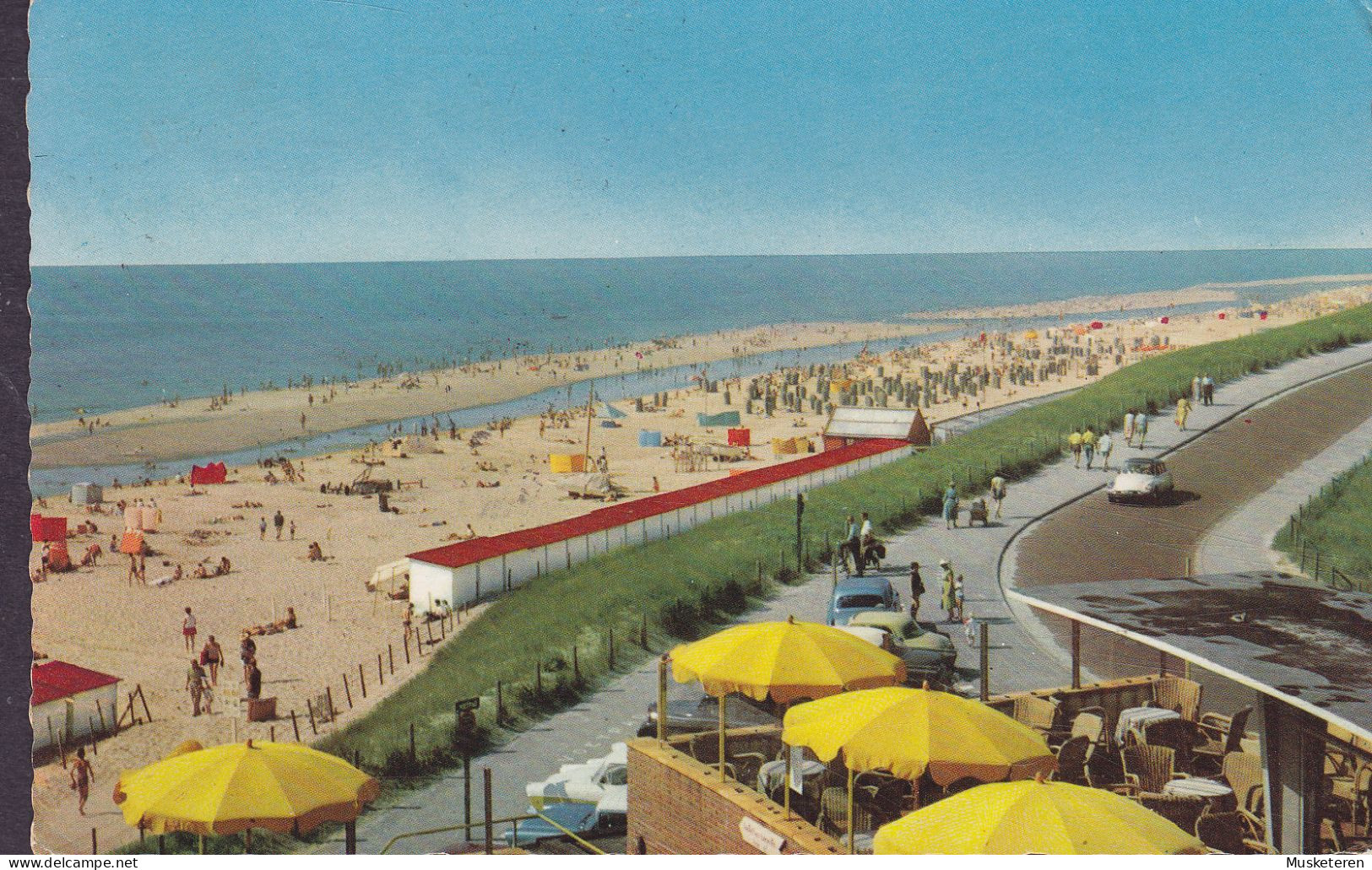 Netherlands PPC Egmond Aan Zee Strand Beach Plage Slogan ALKMAAR 1963 To Denmark REadressed Sweden (2 Scans) - Egmond Aan Zee