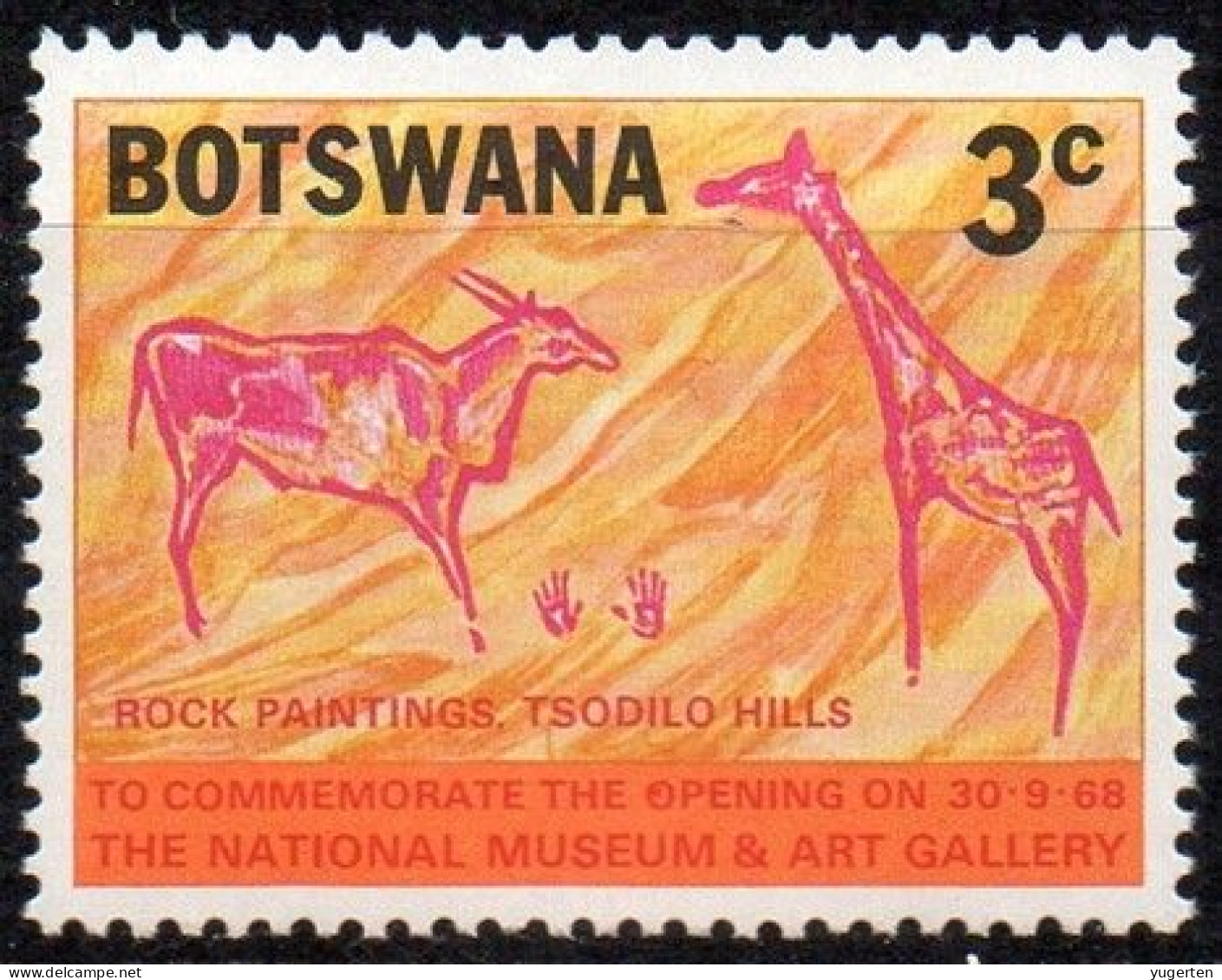 BOTSWANA 1968 - 1v - MNH - Giraffes Giraffe Girafes Giraffen Girafe Giraffe Jirafa Jirafas - Rock Paintings - Giraffe