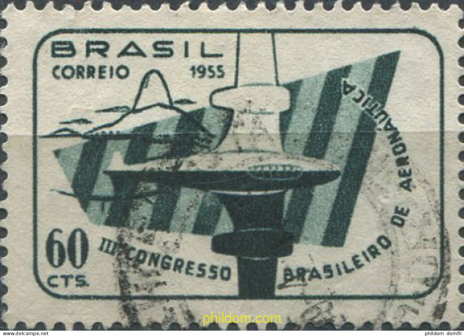 675156 USED BRASIL 1955 3 CONGRESO DE AERONAUTICA EN RIO DE JANEIRO - Unused Stamps