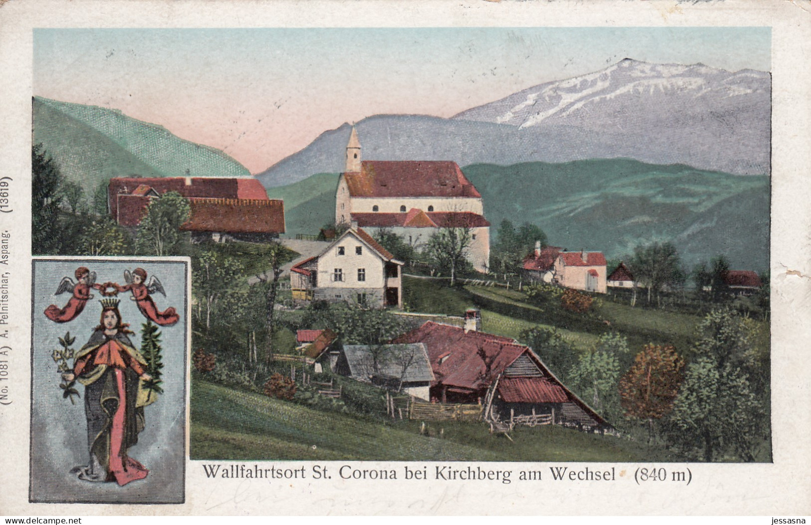 AK - (NÖ) ST. CORONA Am Wechsel - Ortsansicht Mit Wallfahrtskirche 1906 - Wechsel
