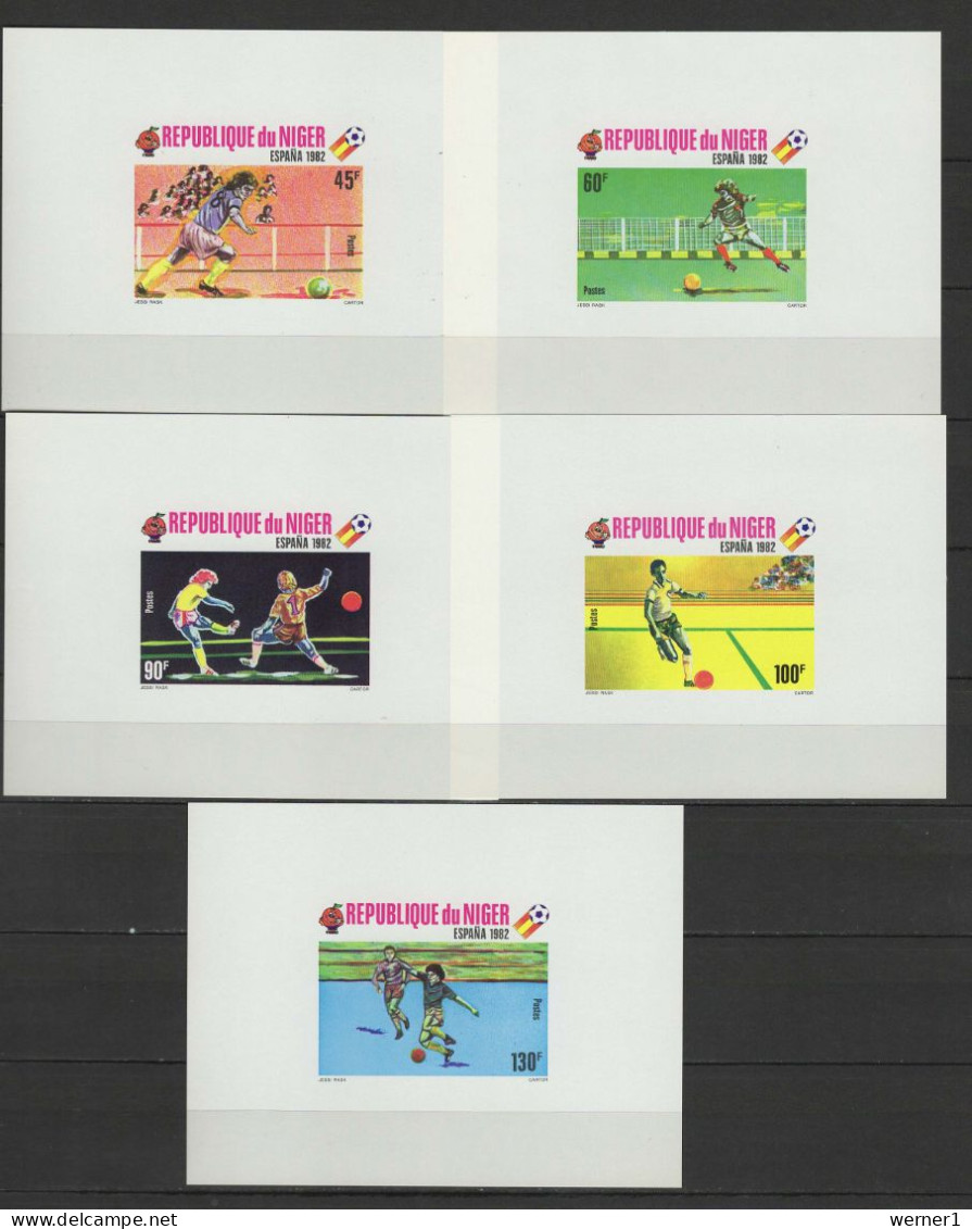 Niger 1980 Football Soccer World Cup Set Of 5 S/s Imperf. MNH -scarce- - 1982 – Espagne