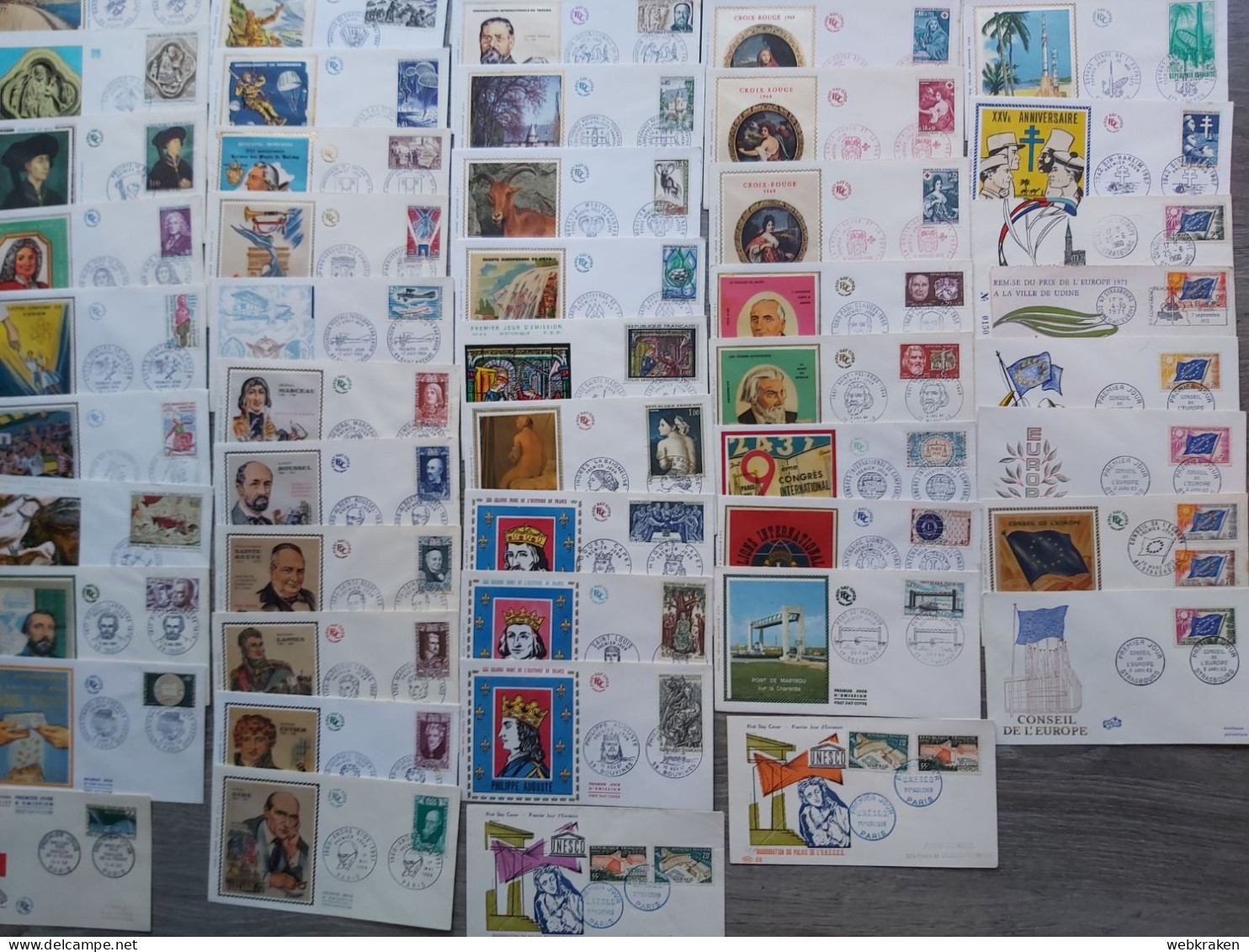 F.D.C. FDC FIRST DAY COVER LARGE BIG LOT FRANCIA FRANCE FOR STUDY - Covers & Documents