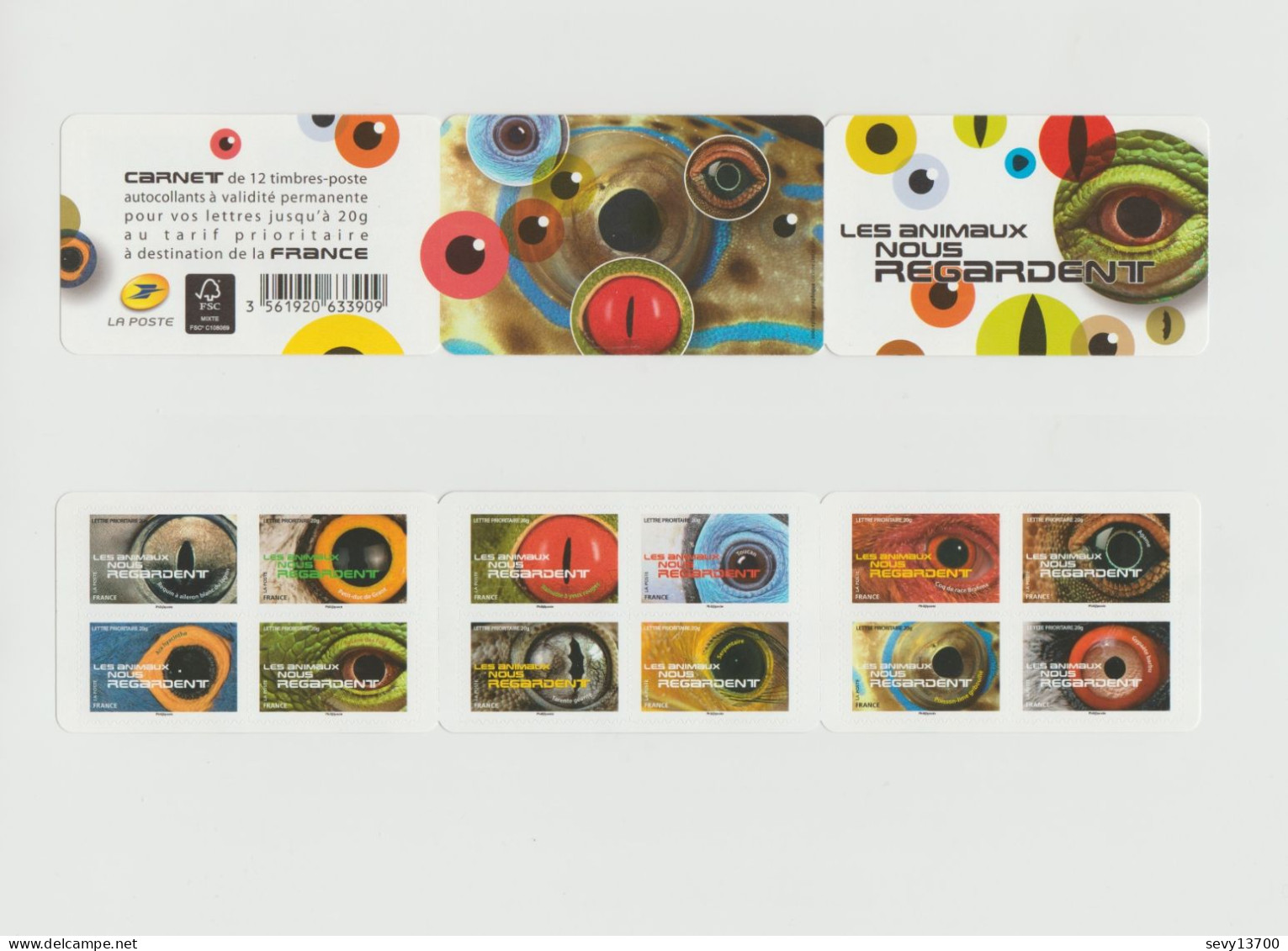 France 2015 Carnet Non Plié 12 Timbres Neuf Yvert Et Tellier N° BC 1152 Les Animaux Nous Regardent - Commemoratives