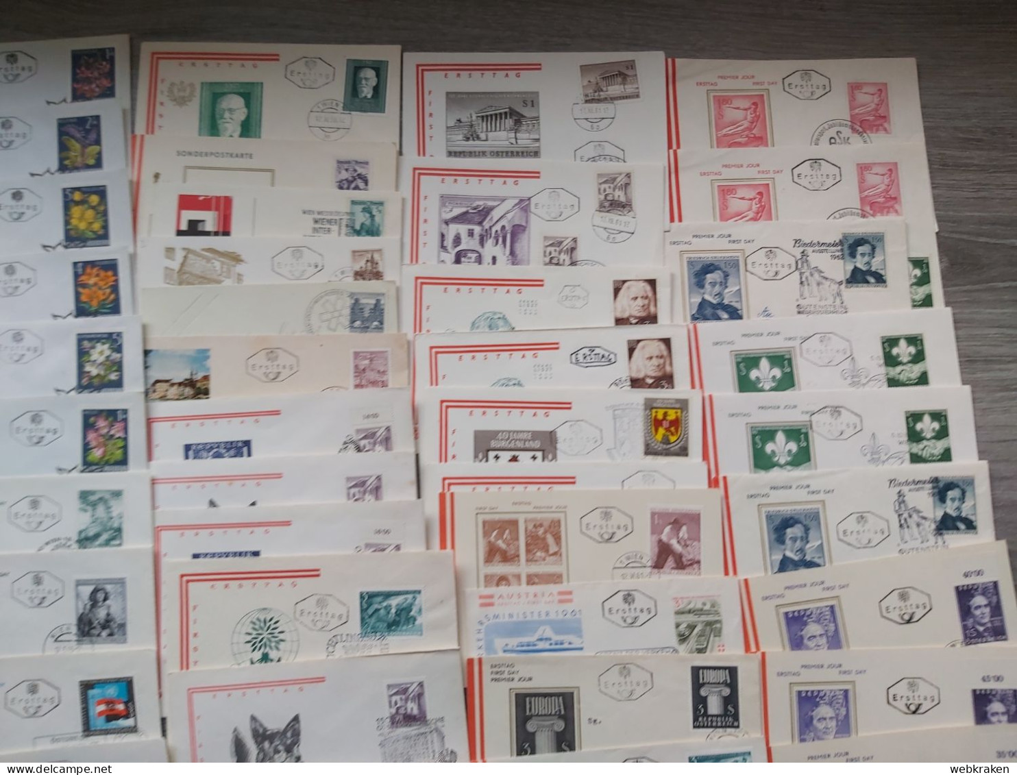 F.D.C. FDC FIRST DAY COVER LARGE BIG LOT AUSTRIA OSTERREICH FOR STUDY - Covers & Documents