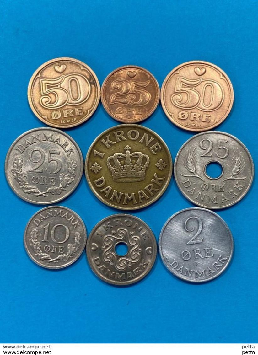 9 Pièces Du Danemark / Collection / Monnaie Du Monde  Lot N °47 - Danemark