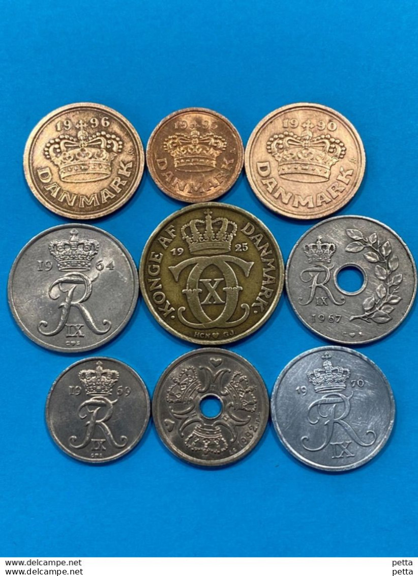 9 Pièces Du Danemark / Collection / Monnaie Du Monde  Lot N °47 - Danimarca
