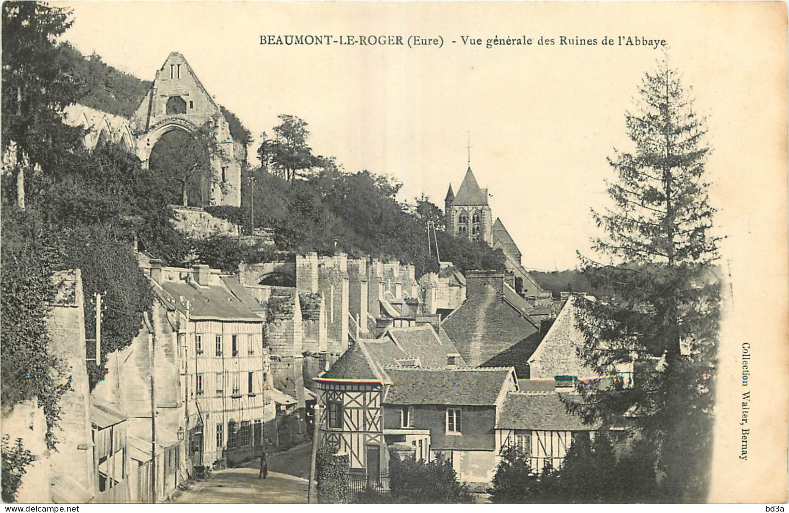 27 - BEAUMONT LE ROGER - VUE GENERALE DES RUINES DE L'ABBAYE - Beaumont-le-Roger