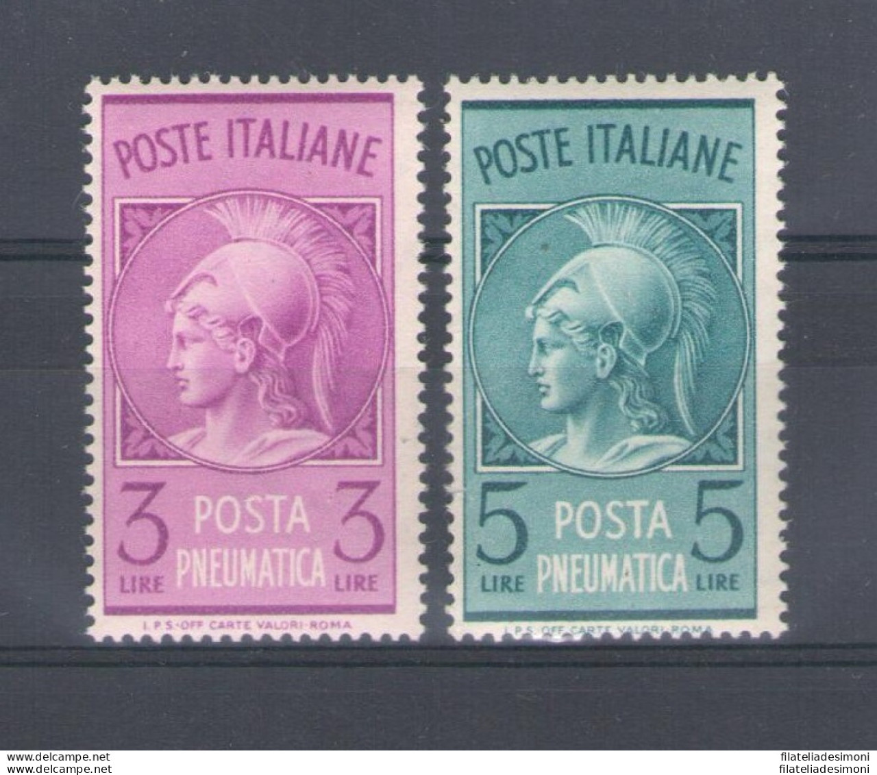 1947 Italia - Repubblica , Posta Pneumatica 2 Val Buona Centratura N° 18/19 MNH** - Eilpost/Rohrpost