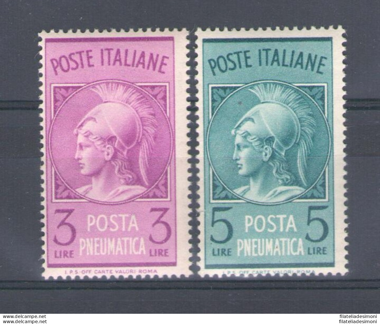 1947 Italia - Repubblica , Posta Pneumatica 2 Val Centratura Normale N° 18/19 MNH** - Posta Espressa/pneumatica