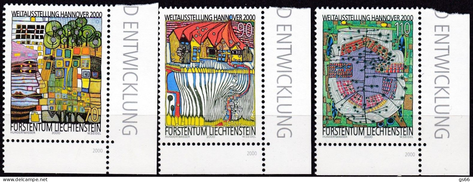 Liechtenstein, 2000, 1235/37,  MNH **, EXPO 2000, Hannover: - Unused Stamps